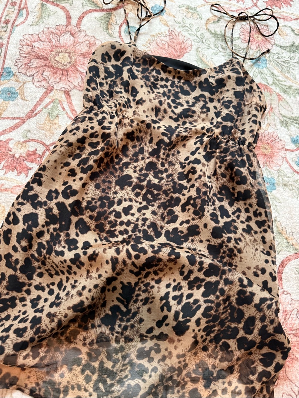 Wild Honey Leopard-Print Tie-Strap Mini Dress - Brown/Black - Picture 2 of 4